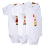 %100 Pamuk Bebek Body 3’lü Set – Kısa Kollu, Unisex, Yenidoğan ve Bebekler İçin (0–24 Ay)