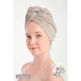 %100 Pamuk Bej Havlu Bone Saç Kurutma Bonesi Kafa Havlusu Duş Banyo Bonesi Islak Saç Kurulama Bone