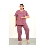 %100 Pamuk Büyük Beden Kısa Kol Kadın Pijama Takımı