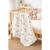 %100 Pamuk Çift Katlı Müslin Bebek Battaniyesi 80X90CM - 80 x 90 cm