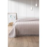 %100 Pamuk Çift Kişilik Kopanaki Dantelli Petek Pike-210x230 cm-Taş