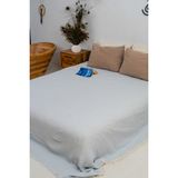 %100 Pamuk Çift Kişilik Müslin Battaniye/yatak Örtüsü 210X225, Hafif, Nefes Alabilir, Çift Taraflı, Rikka Home - Açık Mavi - 210 x 225 cm