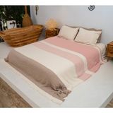 %100 Pamuk Çift Kişilik Müslin Battaniye/yatak Örtüsü 210X225, Hafif, Nefes Alabilir, Çift Taraflı, Rikka Home - Pembe - 210 x 225 cm