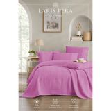 %100 Pamuk Çift Kişilik Pike Yatak Örtüsü Takımı Bordürlü +2 Düğmeli Yastık KILIFI(50X70) - Lila - 200 x 230