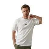 %100 Pamuk Compact Penye Süprem Ekru Avakado Nakışlı Trend Fit Erkek Tok Kumaş T-Shirt Rahat Kesim (Beyaz, XL)