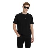 %100 Pamuk Compact Penye Süprem Ekru Avakado Nakışlı Trend Fit Erkek Tok Kumaş T-Shirt Rahat Kesim (Siyah, S)