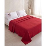 %100 Pamuk El Nakışlı Çift Kişilik Pike Takımı - Kırmızı - 220 x 230 / Kırmızı