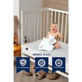 %100 Pamuk Fitted Sıvı Geçirmez Bebek ve Çocuk Yatak Koruyucu Alez, Park Yatak Beşik Yatak Alezi - Beyaz - 70 x 110 cm