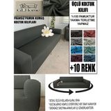 %100 Pamuk Fransız Kumaş 3 Lü Komple Giydirme Kanepe & Çekyat, Bohem, Porto, Vb. Model Koltuk Kılıfı - 180 x 240 cm - Haki