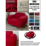 %100 Pamuk Fransız Kumaş Tekli Komple Giydirme Tekli & Berjer , Bohem, Porto, Vb Model Koltuk Kılıfı - 80 x 100 cm - Kırmızı
