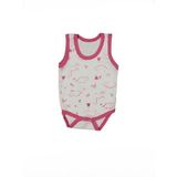 %100 Pamuk Geniş Askılı Dinazorlu Çıtçıtlı Bebe Zıbın 0-36 Ay Fuşya 118755-F - 18 - 24 Ay