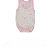 %100 Pamuk Geniş Askılı Dinazorlu Çıtçıtlı Bebe Zıbın 0-36 Ay Pembe 118755-P - 24 Ay