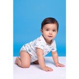 %100 Pamuk Gri Biye Detaylı Reglan Kol Araba Bebek Body