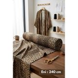 %100 Pamuk Kahve Leopar Poplin Kumaş En: 240 Cm Nevresim, Çarşaf, Yastık Kılıfı, Elbise Ve Çanta Kahverengi