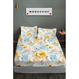 %100 Pamuk Lastikli Çarşaf Özel Tasarım 5d Dijital 60 Tel Bahar - Somon - 160 x 200