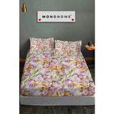 %100 Pamuk Lastikli Çarşaf Özel Tasarım 5d Dijital 60 Tel Embroidery Dreams - Lila - 160 x 200