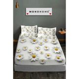 %100 Pamuk Lastikli Çarşaf Özel Tasarım 5d Dijital 60 Telpapatya - Sarı - Beyaz - 160 x 200