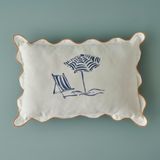 %100 Pamuk Marine Scallop Kırlent Kılıfı Beyaz (35X50 Cm) - Custom