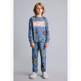 %100 Pamuk Marvel Comics Baskılı Uzun Kollu Üst Lastikli Paça Alt Pijama Takımı Erkek Çocuk I1327A82