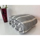 %100 Pamuk Muslin Battaniye, 4 Katlı Yatak Örtüsü, Yumuşak Türk Pamuğu Muslin Yatak Örtüsü, Ters Çevrilebilir Örtü, Antrasit Gri (Tam/Queen Boy 91x95-230x240cm)
