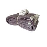 %100 Pamuk Muslin Battaniye, 4 Katlı Yatak Örtüsü, Yumuşak Türk Pamuğu Muslin Yatak Örtüsü, Ters Çevrilebilir Örtü, Mor (Çift Kişilik Boyut 63x90 - 160x230 cm)