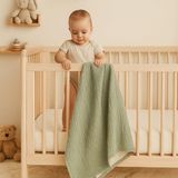 %100 Pamuk Müslin Bebek Battaniyesi 4 Katlı Çağla Yeşili Renk 100X120 cm - 100 x 120 cm - Renkli