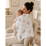 %100 Pamuk Müslin Bebek Örtüsü – Çok Amaçlı Müslin Battaniye - 100 x 100 cm (Pembe-Beyaz) - Renkli - 0 - 1 Yaş