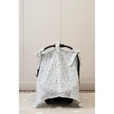 %100 Pamuk Muslin Puset Örtüsü – Atlantis Koleksiyonu 110X70 cm Fiyonklu - Mavi
