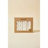 %100 Pamuk Organik Bebek Ağız Mendili 7'li Set, 25X25 cm Yumuşak&hipoalerjenik - Kırmızı - Beyaz - 0 - 6 Yaş