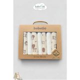 %100 Pamuk Organik Bebek Ağız Mendili 7'li Set, 25X25 cm Yumuşak&hipoalerjenik - Krem - Kahve - 0 - 6 Yaş