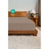 %100 Pamuk Penye Kumaş Lastikli Çarşaf - Fitted - Yumuşak - Kaliteli Tek Kişilik - Çift Kişilik - Kahverengi - 180x200+30 cm