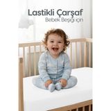 %100 Pamuk Penye Lastikli Bebek Çarşafı | Nefes Alan Yapı, Park Yatak ve Beşik Tüm Ebatlarla Uyumlu - Beyaz - 70x110