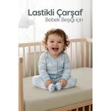 %100 Pamuk Penye Lastikli Bebek Çarşafı | Nefes Alan Yapı, Park Yatak ve Beşik Tüm Ebatlarla Uyumlu - Kahverengi - 70x110