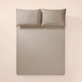 %100 Pamuk Percale Lastikli Çarşaf 100X200 cm Taş Rengi - Pure Serisi - 100 x 200 cm