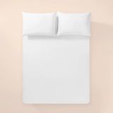 %100 Pamuk Percale Lastikli Çarşaf 160X200 cm Beyaz - Pure Serisi - 160 x 200 cm