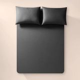 %100 Pamuk Percale Lastikli Çarşaf 200X200 cm Antrasit - Pure Serisi - 200 x 200 cm