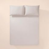 %100 Pamuk Percale Lastikli Çarşaf 200X200 cm Gri - Pure Serisi - 200 x 200 cm