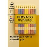 %100 Pamuk Peşkir Seti 45X90CM 10’lu Asorti Renkli Havlu Hızlı Kuruyan El-Baş Havlusu - 45 x 90 cm - Çok Renkli