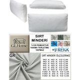 %100 Pamuk Petek 2 Adet Sırt Minderi Kılıfı - 40 x 100 cm - Açık Gri