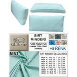 %100 Pamuk Petek 2 Adet Sırt Minderi Kılıfı - 40 x 100 cm - Mint