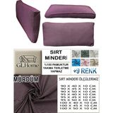 %100 Pamuk Petek 2 Adet Sırt Minderi Kılıfı - 40 x 100 cm - Mürdüm