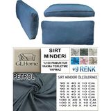 %100 Pamuk Petek 2 Adet Sırt Minderi Kılıfı - 40 x 100 cm - Petrol