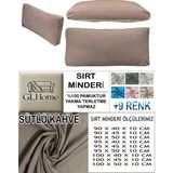 %100 Pamuk Petek 2 Adet Sırt Minderi Kılıfı - 40 x 100 cm - Sütlü Kahve