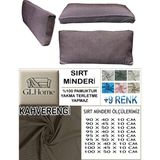 %100 Pamuk Petek 2 Adet Sırt Minderi Kılıfı - 40 x 95 cm - Kahve