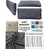 %100 Pamuk Petek 2 Adet Sırt Minderi Kılıfı - 45 x 100 cm - Füme