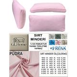 %100 Pamuk Petek 2 Adet Sırt Minderi Kılıfı - 45 x 90 cm - Pudra