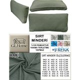 %100 Pamuk Petek 2 Adet Sırt Minderi Kılıfı - 45 x 95 cm - Haki