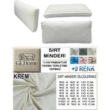 %100 Pamuk Petek 2 Adet Sırt Minderi Kılıfı - 45 x 95 cm - Krem