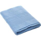 %100 Pamuk Petek Desen Banyo Havlusu 90X150 - Açık Mavi - 90 x 150 cm