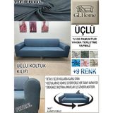 %100 Pamuk Petek Kumaş 3 Lü Komple Giydirme Kanepe & Çekyat, Bohem, Porto, Vb. Model Koltuk Kılıfı - 180 x 240 cm - Petrol